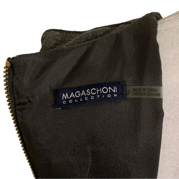 Magaschoni | NWOT Sleeveless Midi Sheath Dress in Charcoal Gray Size 2 - Picture 15 of 16